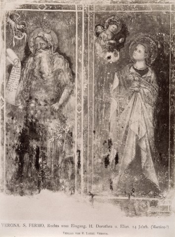 Lotze — VERONA. S. FERMO. Rechts vom Eingang. H. Dorothea u. Elias. 14 Jahrh. (Martino?) — insieme